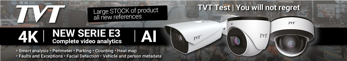 New TVT E3 Series | Large stock of product | 4K | AI | Complete video analytics | Only at SECURimport
