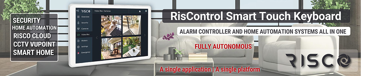 Teclado con pantalla táctil RisControl para LightSYS+ con controlador de Smarthome integrado