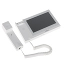 Monitor Interior 7" con auricular para Videoportero IP Pantalla Táctil PoE SD 6E 1S Alarma Blanco
