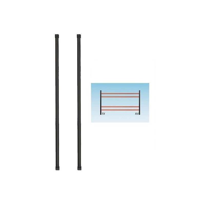 Pareja de columnas barreras vía rádio de 4 haces y 50 cm de altura