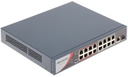 Switch Hikvision 16 PoE ports 10/100M RJ45 , 1 Gigabit RJ45 uplink port, 1 Gigabit SFP uplink port, 130W