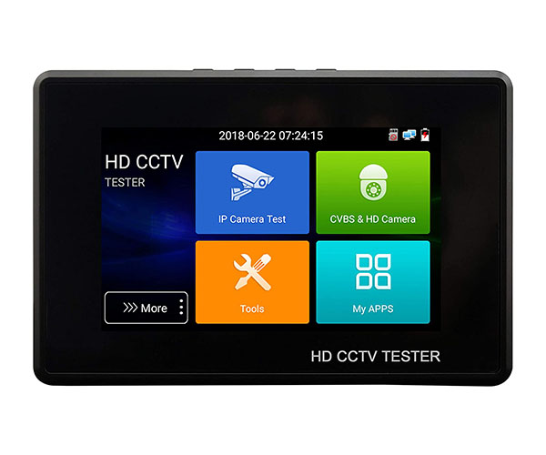 Tester CCTV de 4" de muñeca para cámaras IP, HDTVI, HDCVI, AHD, CVBS. POE, WiFi 