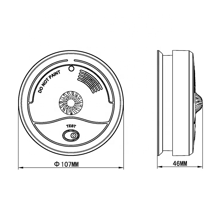 Alarma detector de incendio sensible al calor  Batería DC 9V 