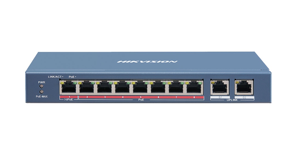 Switch POE Fast Ethernet de 8 puertos Hikvision