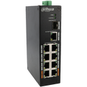 Switch Dahua Rango Temp Extendida 8 puertos 10/100 +1 Uplink Gigabit +1SFP Layer 2 Hi-PoE 60W