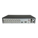 Videograbador DVR 16 canales 1080p Hikvision 5 en 1 (AHD, HD-TVI, HD-CVI, Analógico CVBS e IP) 1HDD  1E/S Audio