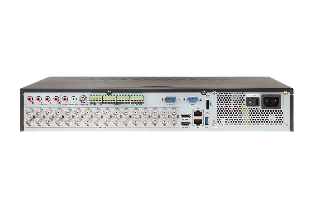 Videograbador DVR 32ch 5en1 8MP IP H.265+ POS RAID 4HDDs Hikvision E/S Audio Alarma