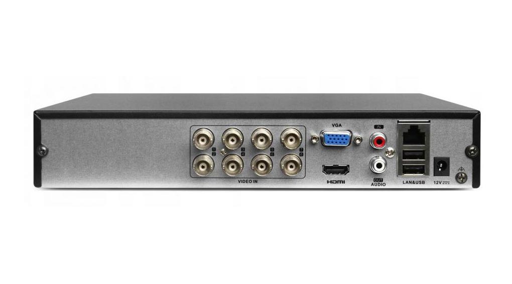 Videograbador DVR 8 canales 1080p Hikvision 5 en 1 (AHD, HD-TVI, HD-CVI, Analógico CVBS e IP) 1HDD E/S Audio