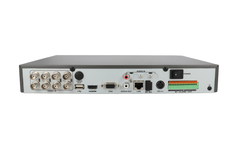 Videograbador DVR 8 canales 4MP Hikvision 5 en 1 ( AHD, HD-TVI, HD-CVI, Analógico CVBS e IP). Alarmas