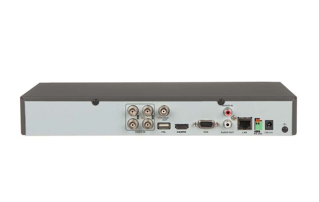 Videograbador DVR AcuSense Hikvision 5en1 4 canales 8 MP 1U H.265 1HDD E/S Audio 