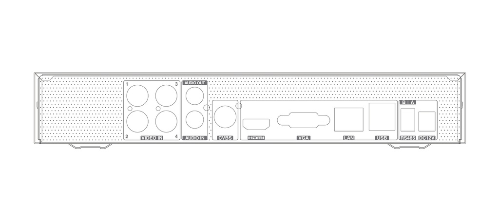 Videograbador DVR 4CH TVT 5en1 4K, 5MP, 4MP, 1080p, 720p +2 IP 1HDD E/S Audio