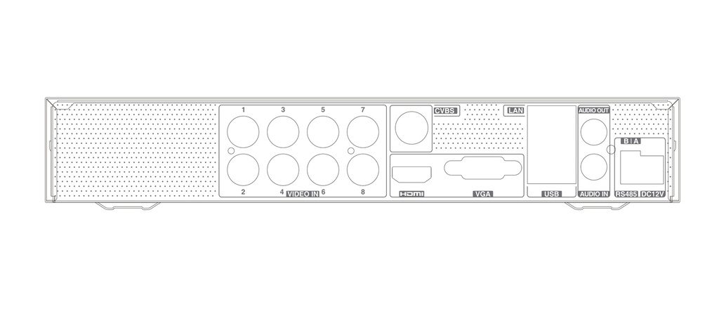 Videograbador DVR 8CH TVT 5en1 4K, 5MP, 4MP, 1080p, 720p +8 IP E/S Audio 1HDD