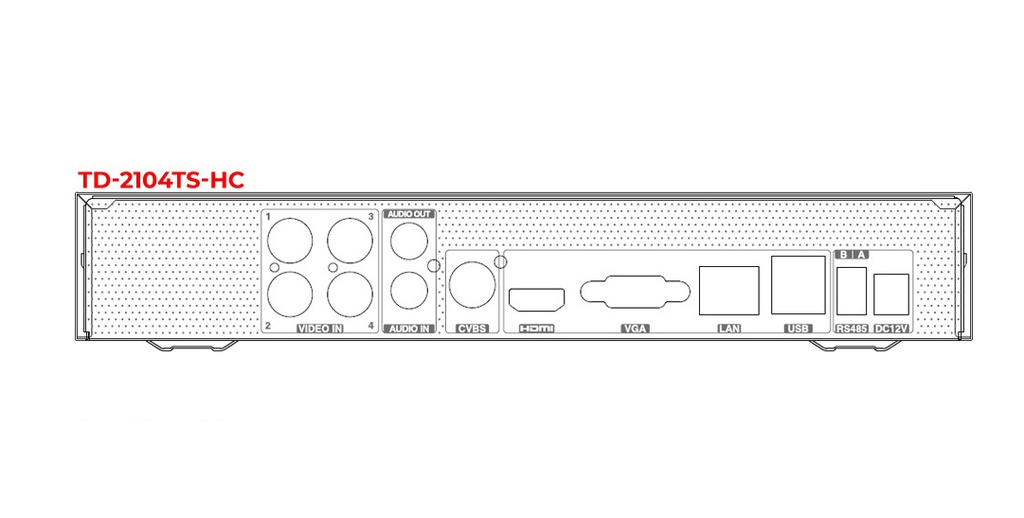 Videograbador DVR TVT 4CH 5MP H265 5en1 (AHD, HD-TVI, HD-CVI, Analógico CVBS e IP) +2 IP 1HDD E/S Audio