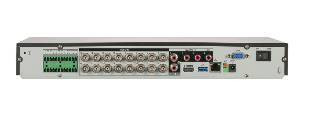 Videograbador DVR 5en1 16 canales 5M-N/1080P@8ips +8IP 6MP 1HDMI 2HDD E/S AI Dahua