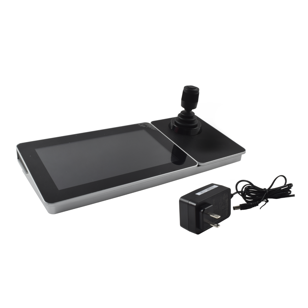 Teclado IP WiFi joystick 3D control de DVR/NVRs y domos HIKVISION pantalla LCD de 10", hasta 16ch visión directo, salida HDMI