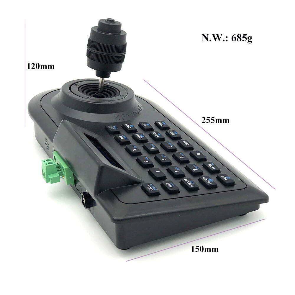 Teclado para el control de camaras domo motorizadas en 3D.