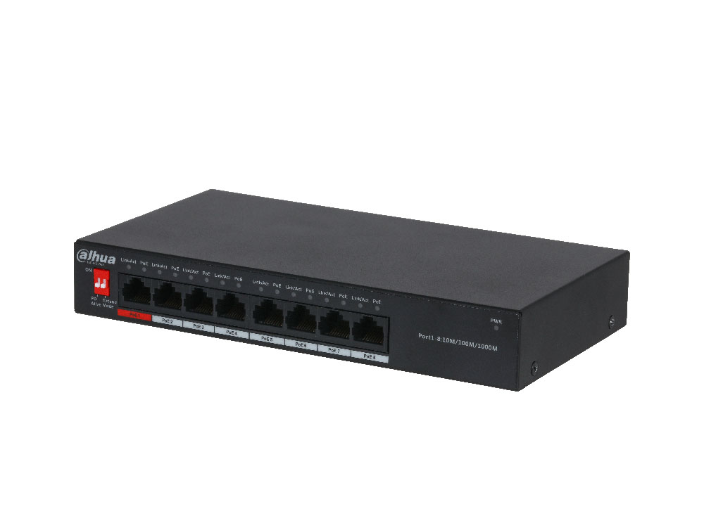 Switch Hi-PoE 8 puertos 10/100/1000 Gigabit 96W 802.3at Layer 2