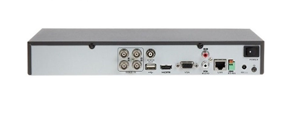 Grabador DVR 5en1 6MP 4CH + 1IP Acusense Analítica Vídeo 1HDD 10TB Audio vía coaxial Hikvision