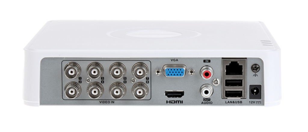 Grabador DVR 5en1 8CH + 2IP 6MP Mini 1U 1080p@15fps H.265 pro+ Audio coaxial 1HDD Hikvision  