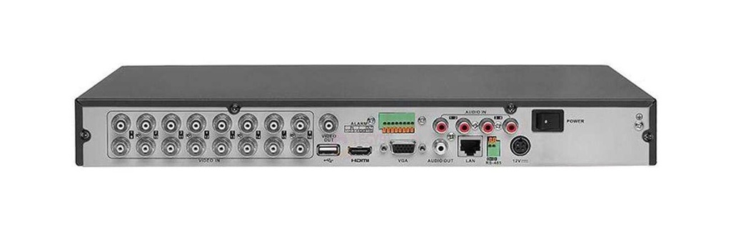 Grabador DVR 8MP 5en1 16H + 8IP E/S 4Audio 16/4Alarma 2HDD VCA Acusense Hikvision