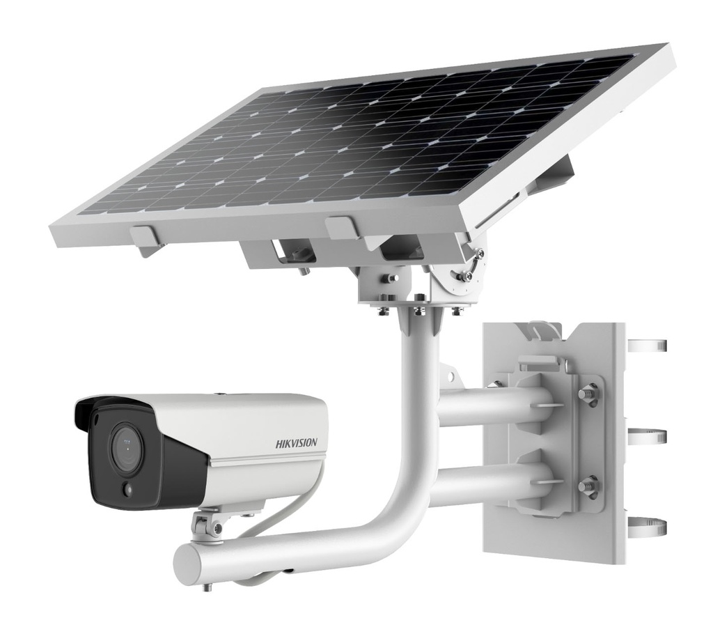 Cámara bullet IP 2MP Wireless 4G 2.8mm Panel fotovoltaico 40 W, batería litio recargable 20Ah IP67 IR30 WDR120 Hikvision