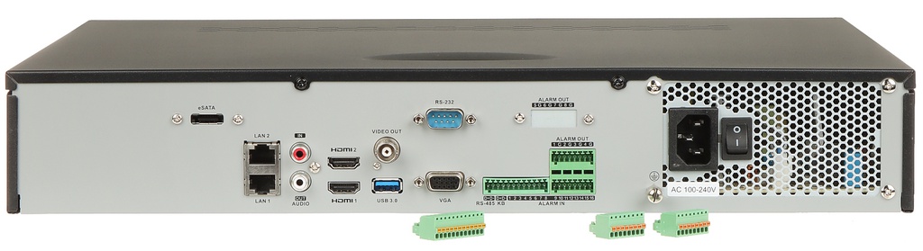 Grabador NVR 32CH 4K 12MP 1U 256Mbps 4HDD HDMI/VGA AcuSense Analítica inteligente Perímetro Reconocmiento Facial Hikvision