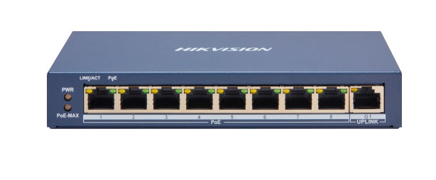 Switch POE inteligente Fast Ethernet 8 puertos Hikvision