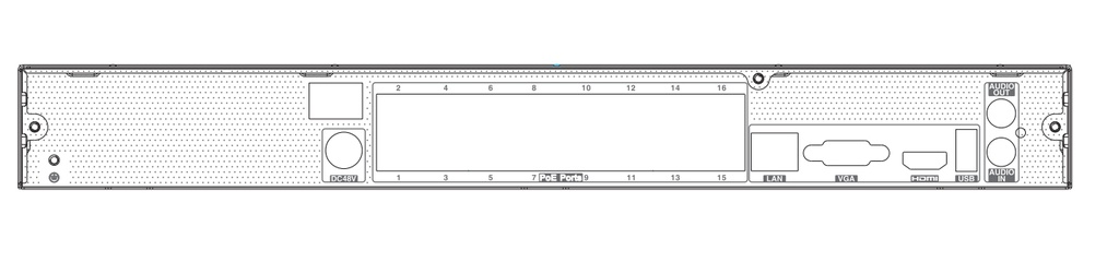 NVR 16CH 8MP 16 PoE E/S Audio 3XHDD 112Mbps TVT