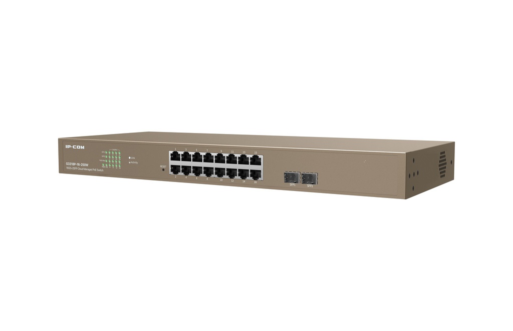 Switch PoE administrado 16GE+2SFP puertos Acceso Cloud IP-COM