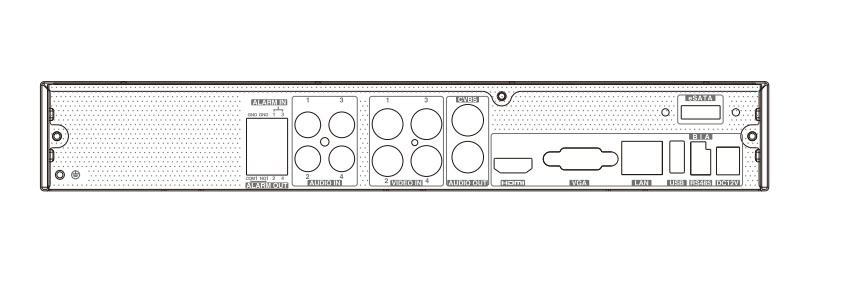 Grabador DVR 5en1 4CH 8MP + 2IP Audio 4/1 Alarma 4/1 1HDD VCA TVT