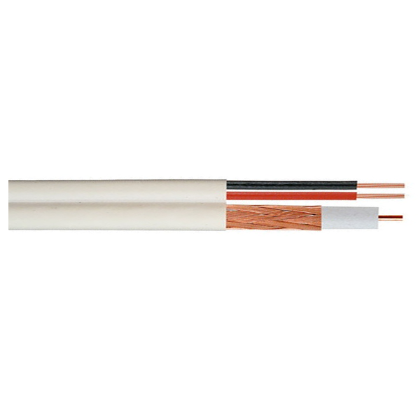 Bobina de Cable Siamés 100m : RG-59 + Alimentación . Diámetro 6mm