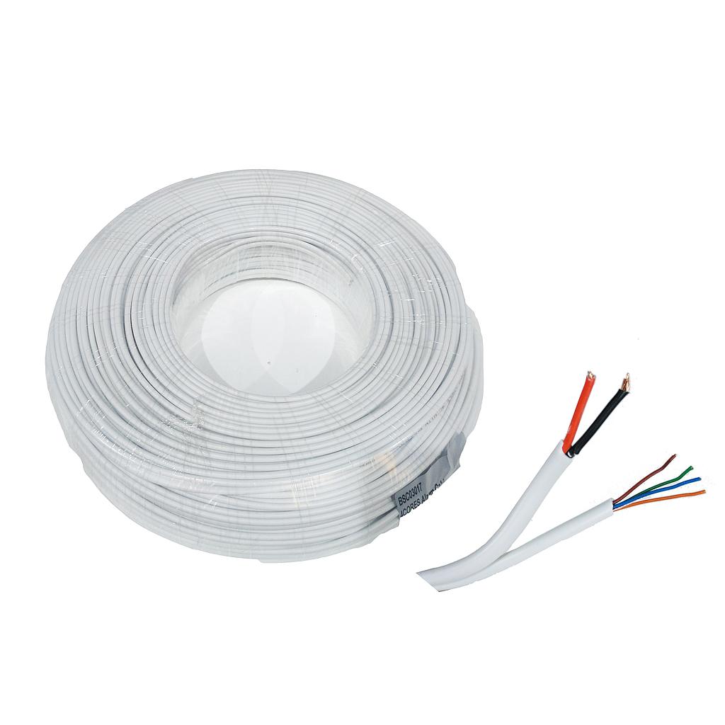 Bobina 100 m de Cable de Alarma Siamés de  6 hilos ( 4 x 0, 22 + 2 x 0,75 )