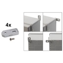 Caja de ABS 400x300x200, impermeable con bisagras plásticas de cierre y placa base