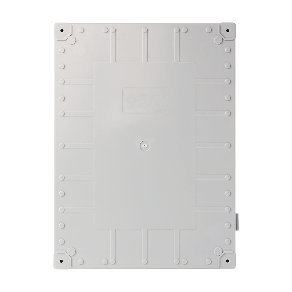 Caja de ABS 400x300x200, impermeable con bisagras plásticas de cierre y placa base