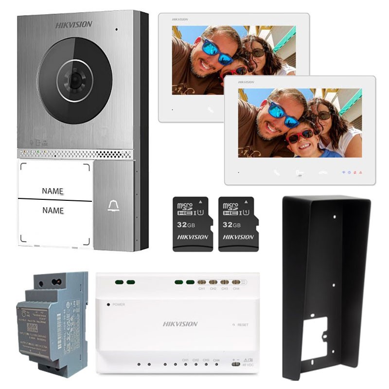 Kit videoportero HD 2 hilos 2 Monitores