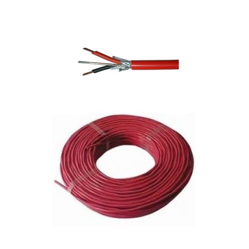 100m Reel of 2-wire fire cable. Twisted 2 x 1,5 mm. Red Colour. Halogen-free.