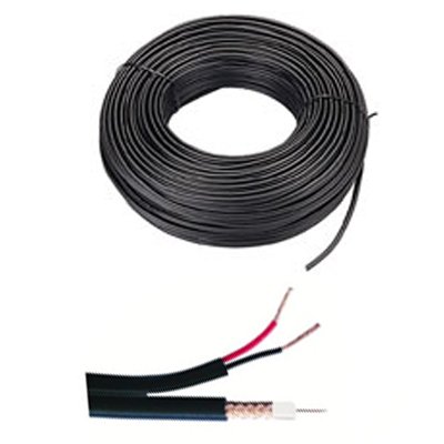 100m Drum of CCTV Cable RG174 + power supply