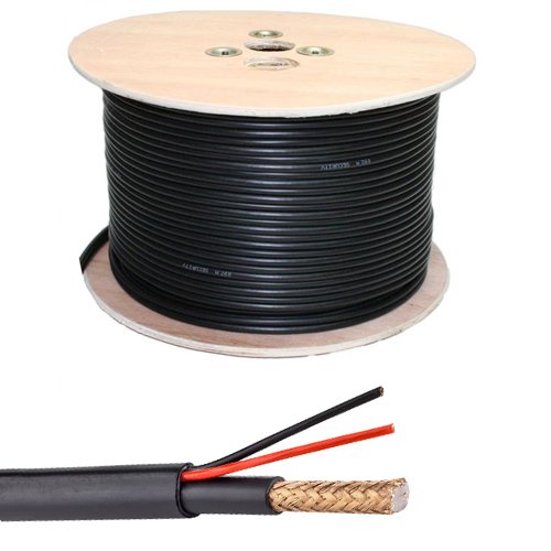 250m Drum of Siamese Cable: RG-59 + Power Supply Halogen-free