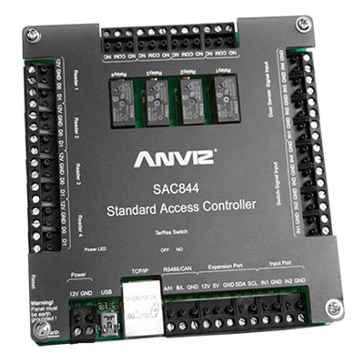 Controladora de Acceso Distribuido ANVIZ SAC844 - 4 entradas Wiegand y 4 salidas Relé
