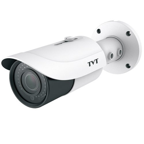 TVT Network Bullet Camera 4Mpx. Motorized Varifocal lens 3.3 to 12 mm. IR Range 30m. PoE. E/Audio. S