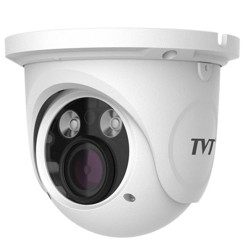 Caméra IP Dôme TVT 2Mpx 1080P. Objectif Varifocal 2.8 à 12mm. IR 30m. PoE