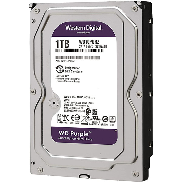 Disco Duro de 1 Tb ( 1024 Gb ) Western Digital Purple.