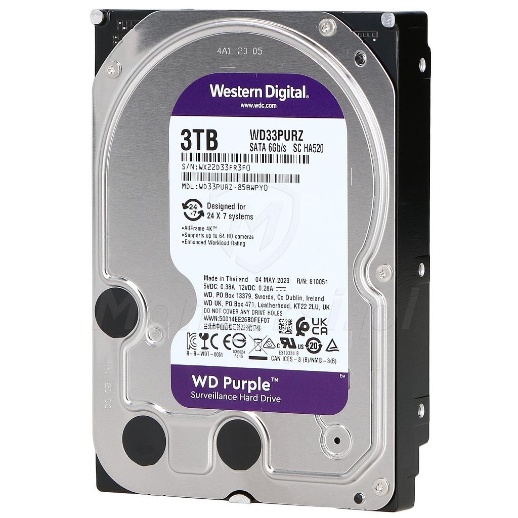 Disque Dur de 3Tb (3072Gb) Western Digital Purple