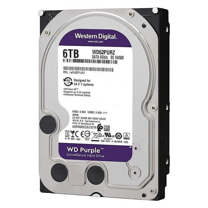 6 TB Hard Disk (6144Gb). Western Digital Purple
