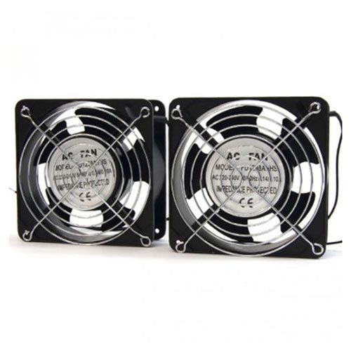 Doble ventilador de 12cm para armario rack