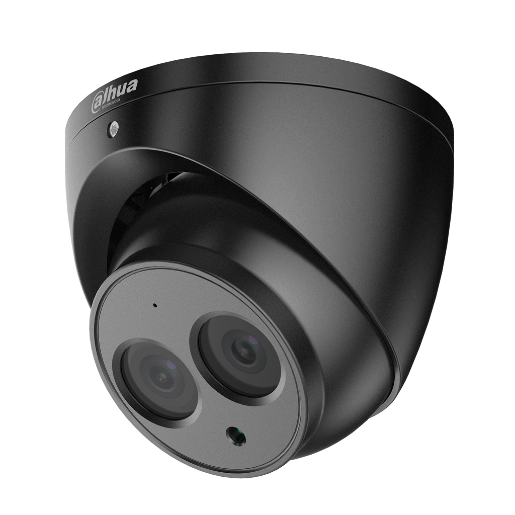 Caméra Dôme Dahua HDCVI Couleur Noir 4en1 2Mpx 1080P DN ICR IR50m 0Lux.  2.8mm IP67 AUDIO
