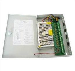 Power supply box with direct current supply for up to 18 cameras 20A