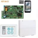 Kit de Alarma AMC X412 táctil. 4 zonas ampliable a 12  + Caja + Teclado táctil + Fuente alimentación