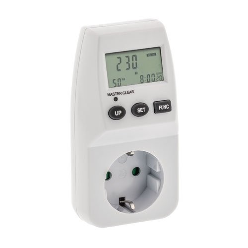 Compteur de consommation électrique pour prise d'intérieur avec différents paramètres