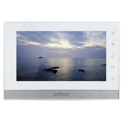 7" Indoor Surface Monitor for 2-wire Door Station PoE SD 6Inp 1Out Alarm White